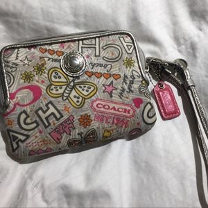 Coach Graffiti Butterfly Wristlet Wallet